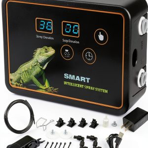 Reptile Smart Misting System Intelligent Spray System 2pcs Spray Nozzles 360 ° Adjustment Hook or Suction Cup Install Timed Spray for Tank Lizard, Chameleon, Snake, Turtle, Frog, Plant-0