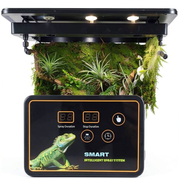 Reptile Smart Misting System Intelligent Spray System 2pcs Spray Nozzles 360 ° Adjustment Hook or Suction Cup Install Timed Spray for Tank Lizard, Chameleon, Snake, Turtle, Frog, Plant-3