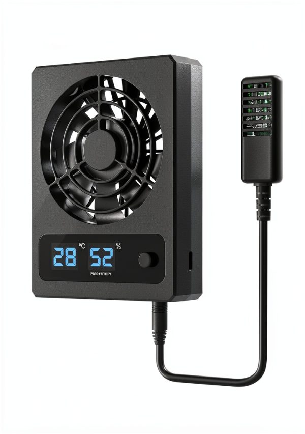 Reptile Humidity Control Fan LURMMUE Quiet Matte Black Wall-Mount-0